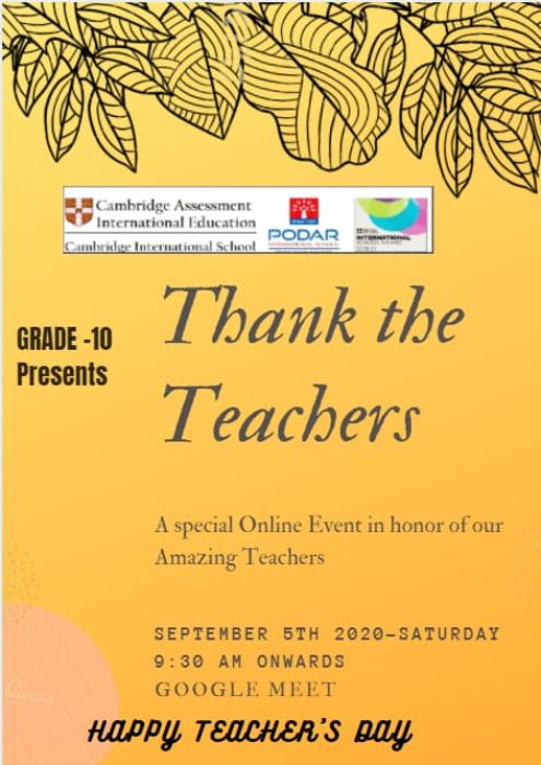Teachers Day Celebration - 2020 - kalyancie